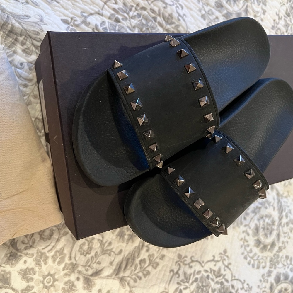 Valentino Black Studded Sandals